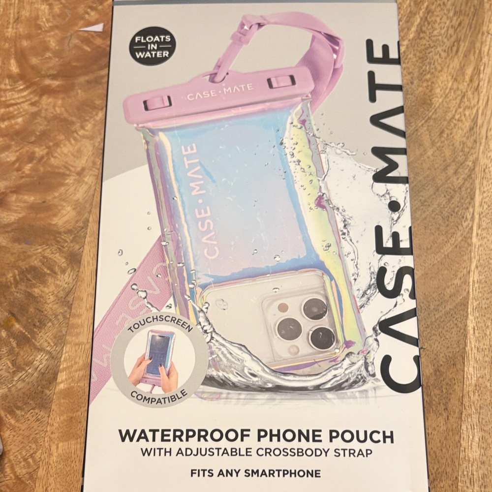 NWT Case-Mate Waterproof Phone Pouch - Pink and Iridescent